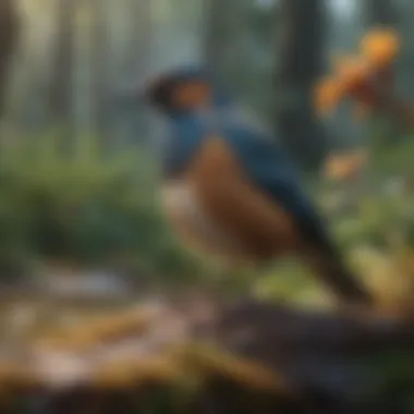 Avian Diversity in Natural Ecosystems A serene landscape featuring diverse bird species in their natural habitat.