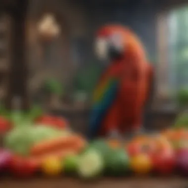 Fresh vegetables that can be included in a macaw's diet