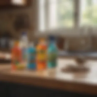 Natural Ingredients for DIY Bird-Safe Cleaners DIY cleaning solution ingredients displayed on a countertop, emphasizing natural options.