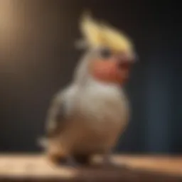 Cockatiel perched while vocalizing