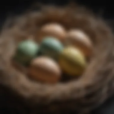 Realistic Dummy Parakeet Eggs Close-up view of realistic dummy parakeet eggs in a nest