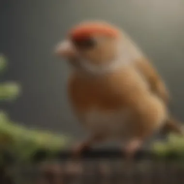 A serene finch in a cozy cage setting, highlighting its simplicity and charm.