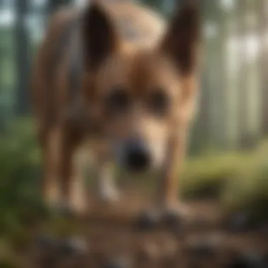 A dog sniffing a new environment with curiosity