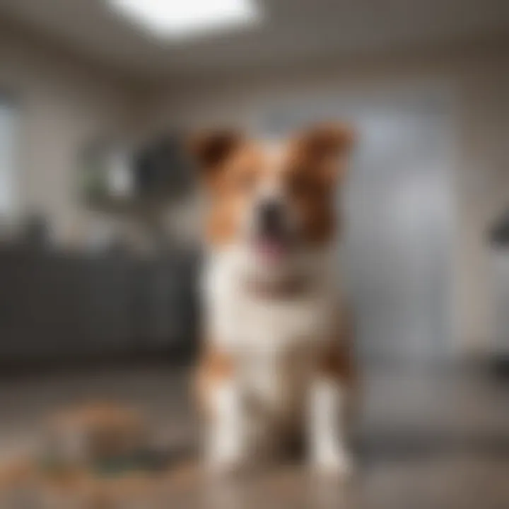 A happy pet playing in a safe environment