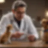 Veterinarian explaining pet care to a client