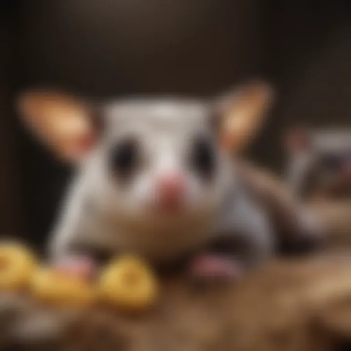 Sugar gliders engaging in social play.