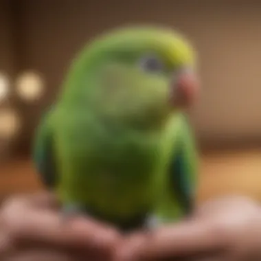 Health Care Essentials for Parakeets A veterinarian examining a healthy parakeet