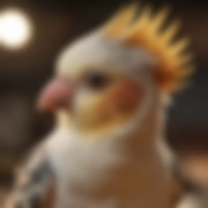 Close-up of key features in a cockatiel carrier