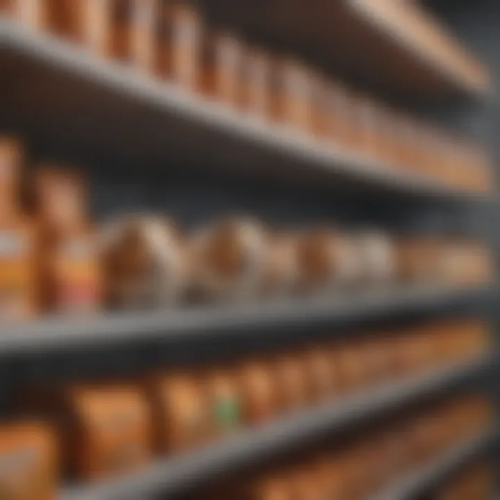 A variety of packaged guinea pig treats on a shelf