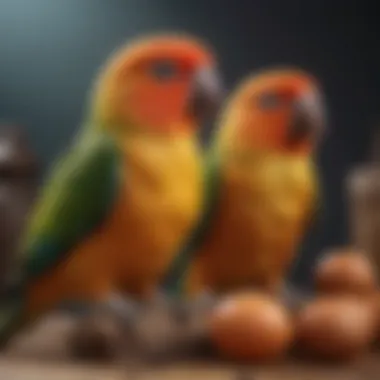 Ethical Considerations in Using Fake Conure Eggs An illustration depicting ethical considerations for using imitation eggs in avian care