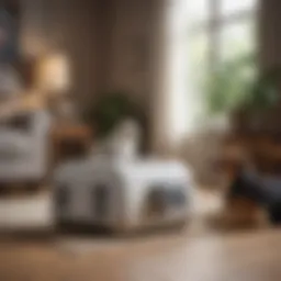 Ozone machine in a home setting with a pet