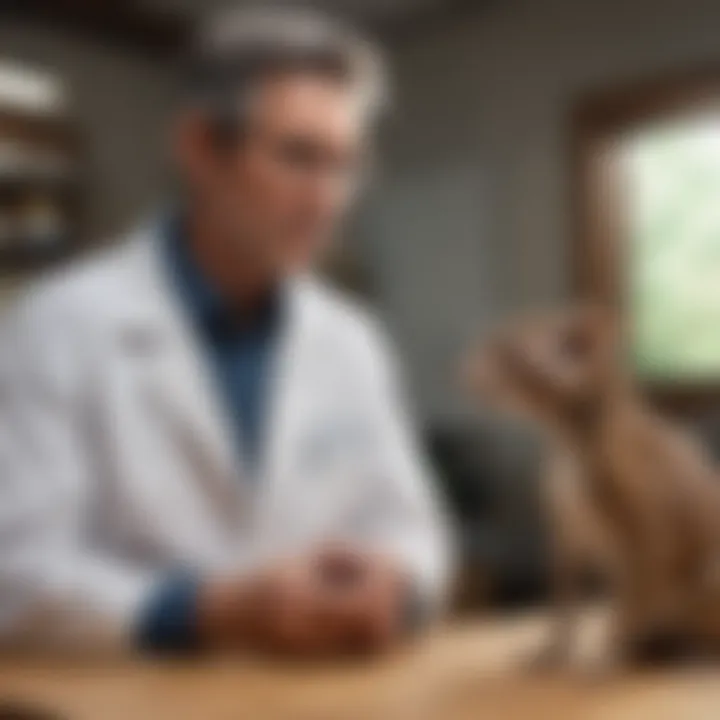 A veterinarian discussing pet health with an exotic pet owner