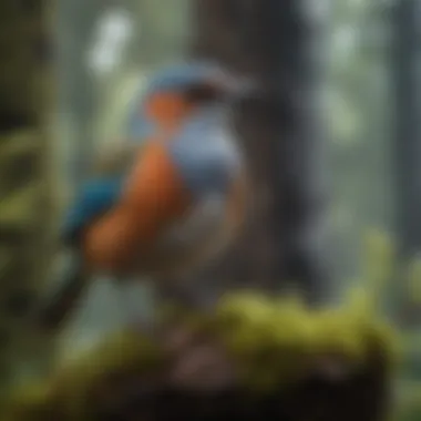 Researching Bird Nomenclature in Nature A researcher studying bird nomenclature in a natural setting