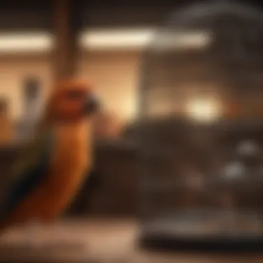 Pet owner selecting the right bird cage with care