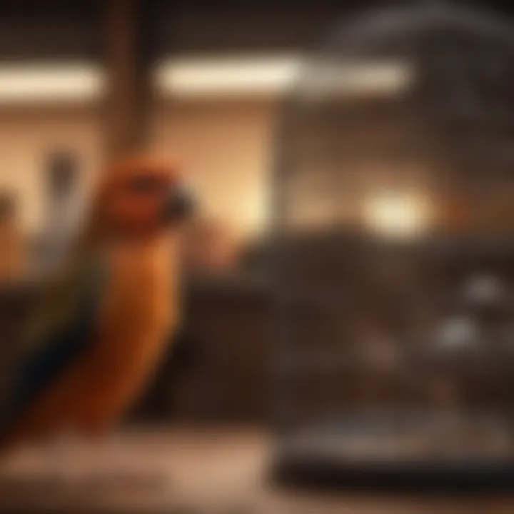 Pet owner selecting the right bird cage with care