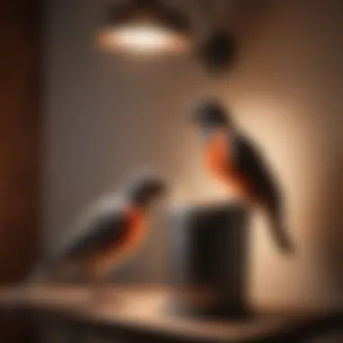 Proper Installation of Heat Lamps for Birds A guide illustrating the correct installation of an avian heat lamp