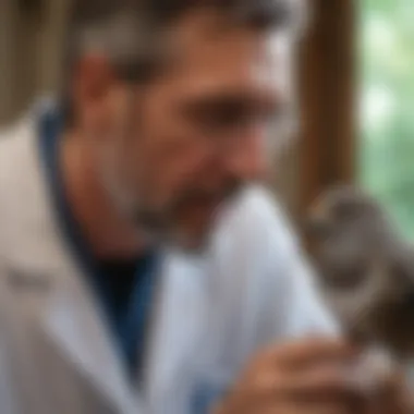Consultation Between Vet and Bird Owner An avian veterinarian discussing care with a bird owner