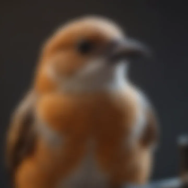 Close-up of a bird's health check-up procedure