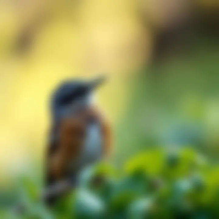 Birdwatchers observing birds in a natural setting, with a focus on ecological interaction