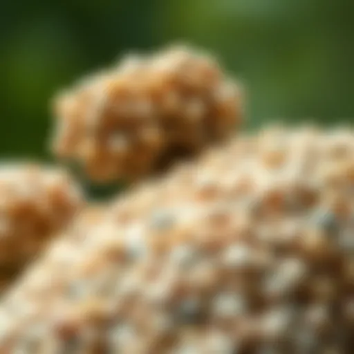 Close-up view of bird pellets highlighting texture and composition