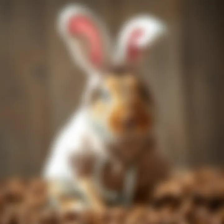 A playful rabbit dressed in a whimsical bunny costume