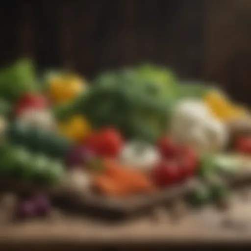 A vibrant assortment of calcium-rich vegetables displayed on a rustic wooden table.