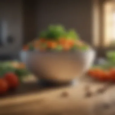 Vegetable Meal for Pets A pet bowl filled with a mix of vegetables, showcasing a nutritious meal for pets.