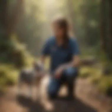 Compassionate Pet Ownership A heartwarming scene of a pet owner with a rescued animal