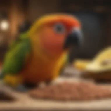 A pet owner transitioning their conure to pellet food with a gradual approach.