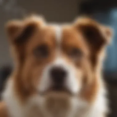 Pet Reaction to Air Ioniser A close-up view of a pet near an air ioniser, showing signs of discomfort