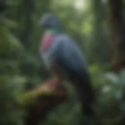 Elegant display of an Amazon pigeon in a natural habitat