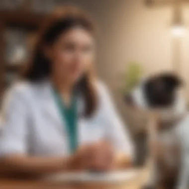 Pet owner discussing financial options with a veterinarian