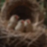 A close-up of a finch nest showcasing unique construction materials.