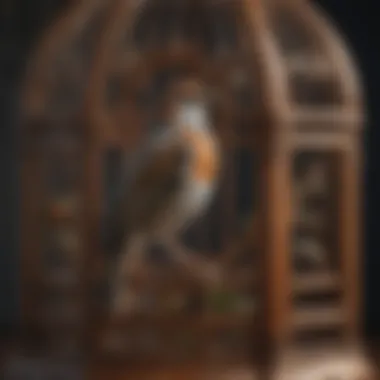 Luxurious Bird Cage Design Luxurious bird cage featuring intricate woodwork and elegant design.