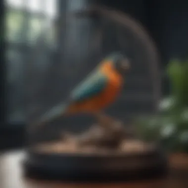 Modern High-End Bird Cage Modern metal bird cage with innovative features for bird comfort.