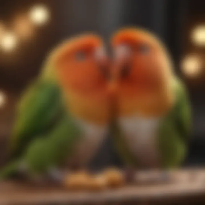 Lovebird enjoying a natural treat