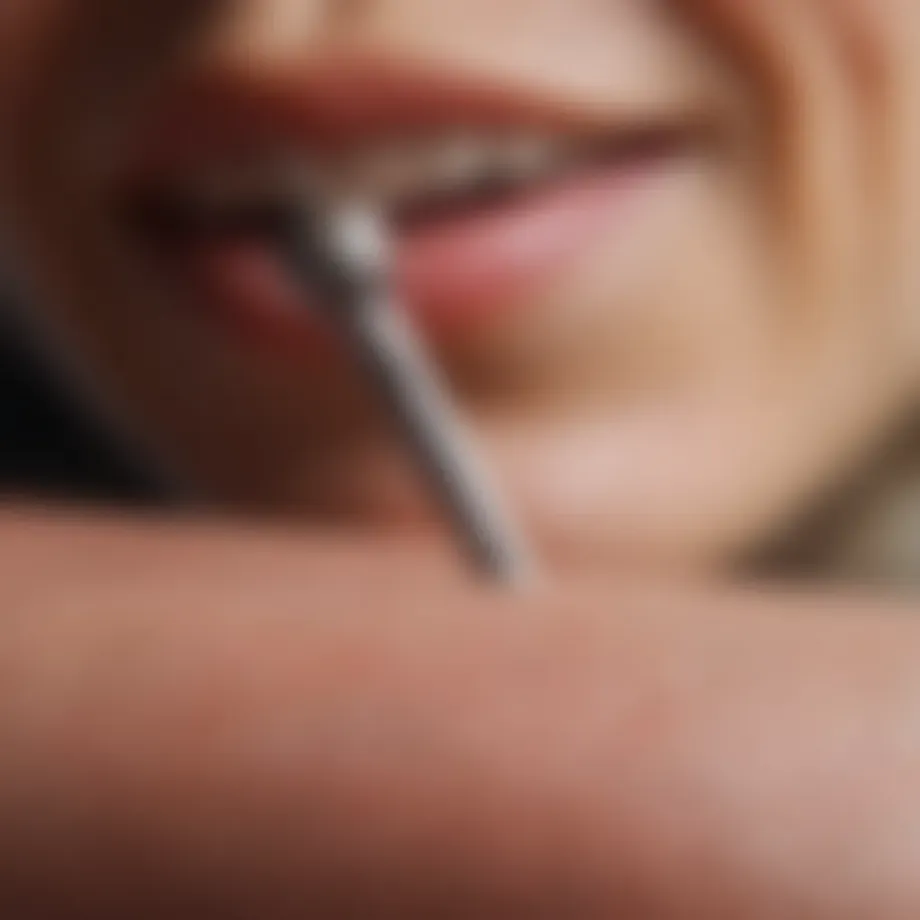 Close-up view of an oral gavage needle showcasing its design and features.