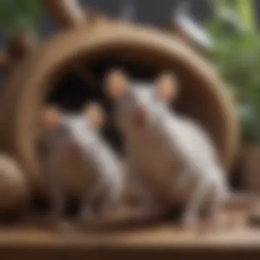 Healthy pet rats enjoying their enriched environment in a Sputnik rat house