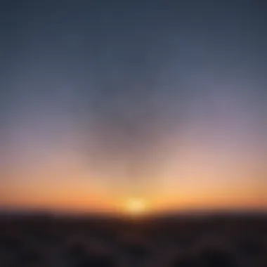 A stunning aerial view of a starling murmuration against a twilight sky