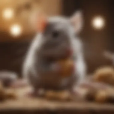 Pet Rat Enjoying a Homemade Delight A pet rat enjoying a homemade treat with a cheerful expression