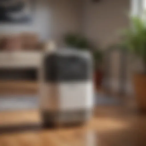 A close-up of an ionic air cleaner in a home environment with pets