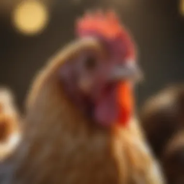 The Charming Bantam Chicken A close-up of a Bantam chicken, highlighting its small size and distinct features.