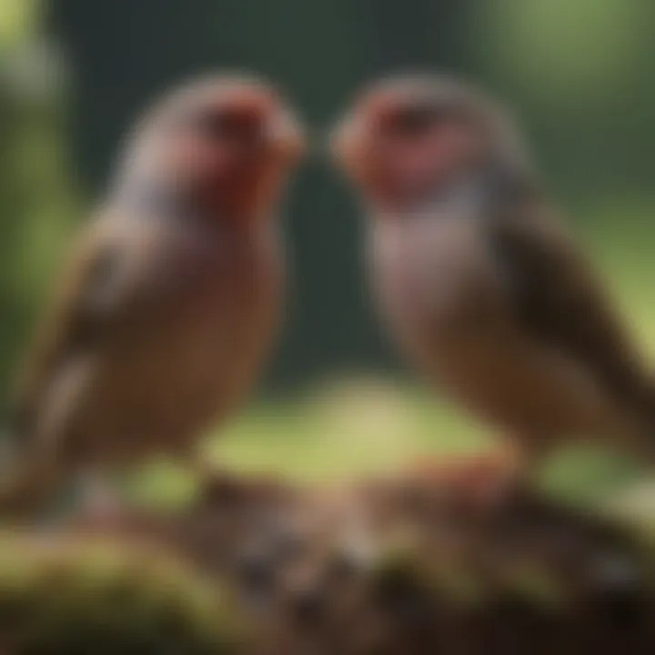 A finch enthusiast engaging with their pet finches, demonstrating care and interaction.