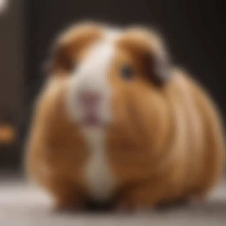 A Peruvian guinea pig with long flowing hair, illustrating its grooming needs.