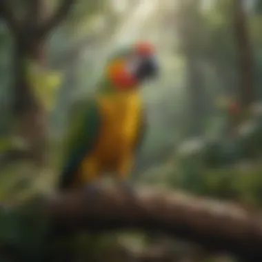 Savannah Habitat for Parrots Savannah landscape highlighting parrot habitats in open environments