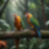 Lush tropical forest showcasing the natural habitat of parrots