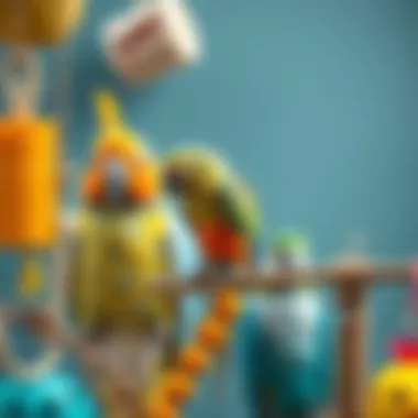 Variety of Bird Toys for Parrots Different types of bird toys displayed for selection