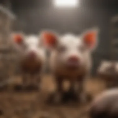 Healthy Pigs in a Comfortable Habitat Pigs in a well-maintained pen