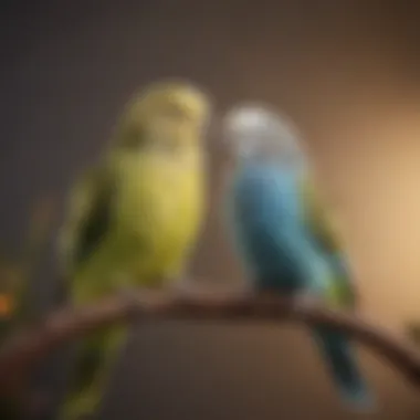 The Joy of Budgie Friendship Two budgies interacting and showing affection towards each other
