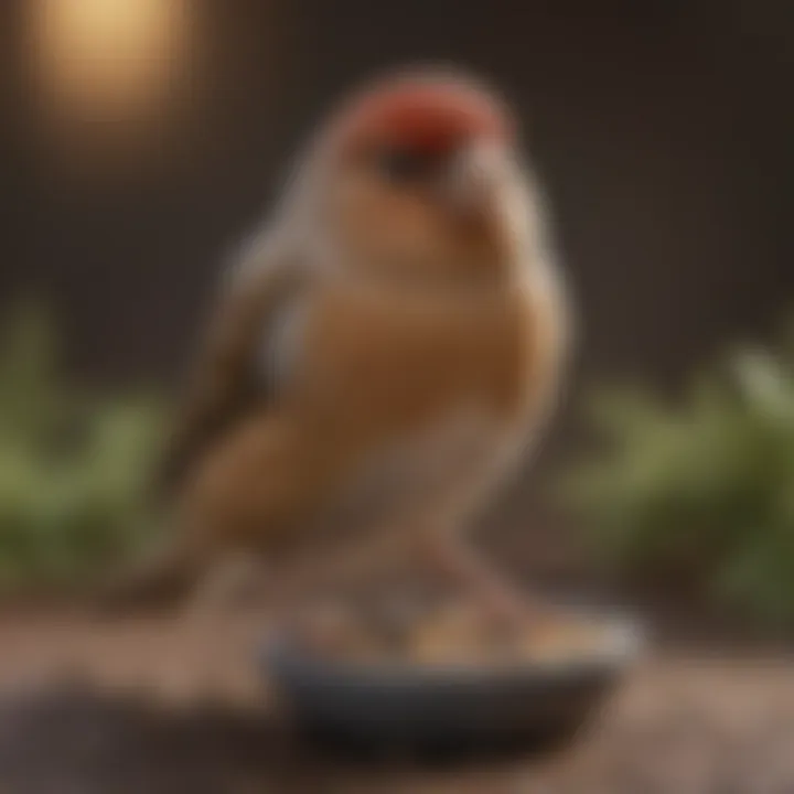 Close-up of a finch eating seeds